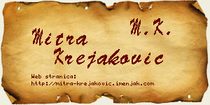 Mitra Krejaković vizit kartica